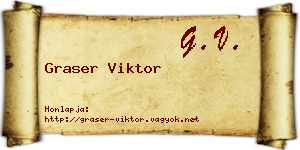 Graser Viktor névjegykártya